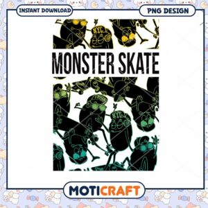 Monster Skate PNG Design Instant Download