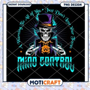 Mind Control PNG Skull Magician Design