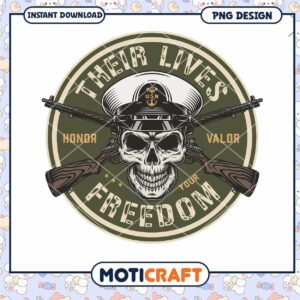Military Skull PNG Honor, Valor, Freedom