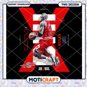 Michael Jordan Bulls PNG Design Instant Download