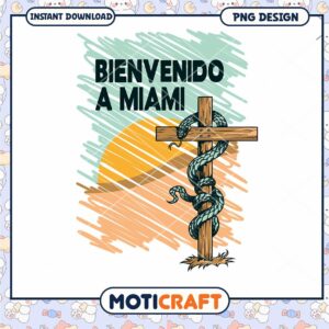 Miami Snake Cross PNG Design
