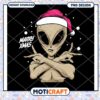 Merry Xmas Alien PNG Design