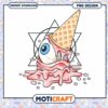 Melting Eye Ice Cream Cone PNG