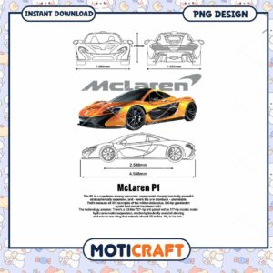 McLaren P1 PNG Design Instant Download