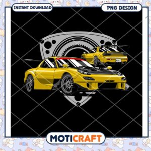 Mazda RX 7 PNG Design, Instant Download
