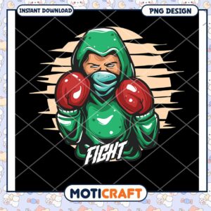 Masked Boxer PNG Design Instant Download
