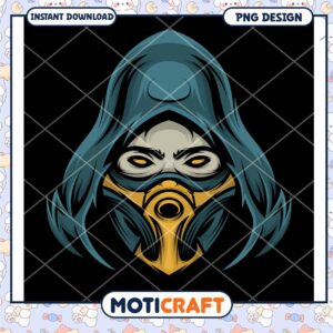 Masked Warrior PNG Design Instant Download