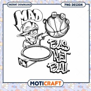 Mad Basketball Player PNG Design