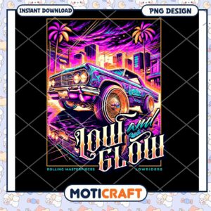 Lowrider Car PNG Design Instant Download