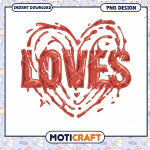 Loves Heart PNG Design Instant Download