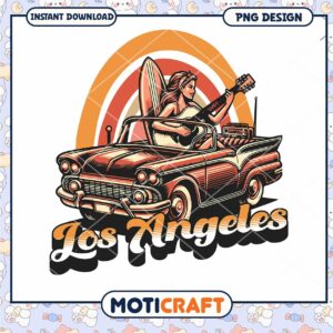 Los Angeles Vintage Car PNG Design