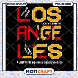 Los Angeles Pixel Art PNG Design
