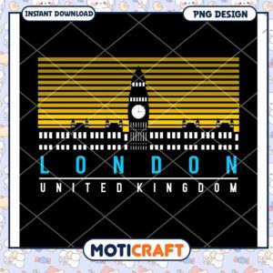 London Skyline PNG Design Instant Download