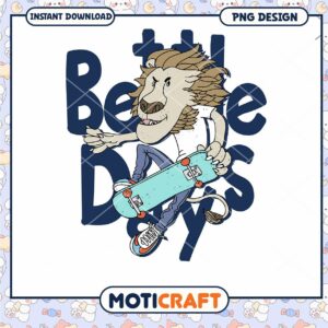 Lion Skateboard PNG Design Instant Download