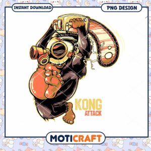 Kong Attack PNG Instant Download