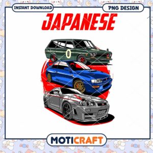 Japanese Classic Cars PNG Design
