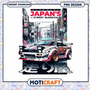 Japan Street Warrior PNG Design
