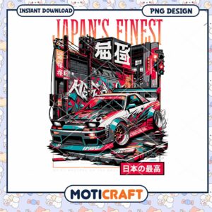 Japan Drift Car PNG Design Instant Download