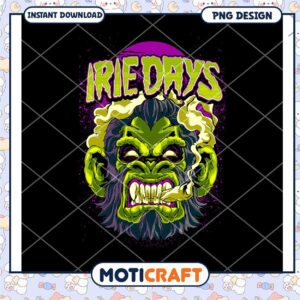 Irie Days Smoking Monkey PNG Design