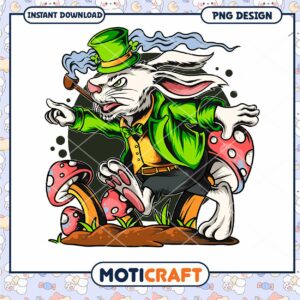 Irish Rabbit PNG Design Instant Download