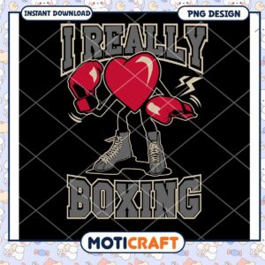 I Really Love Boxing PNG Design