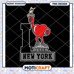 I Love NY Heart PNG Design Instant Download