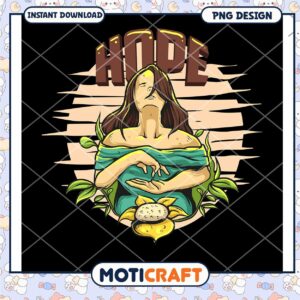 Hope PNG Design Woman Flower Artwork