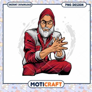 Hipster Santa PNG Design Download