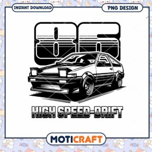 High Speed Drift Car PNG Design