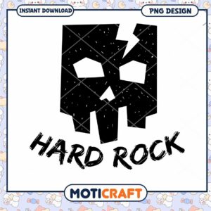 Hard Rock Skull PNG Design Instant Download