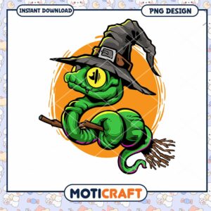 Halloween Witch Snake PNG Design