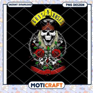 Guns N Roses Skull PNG Design