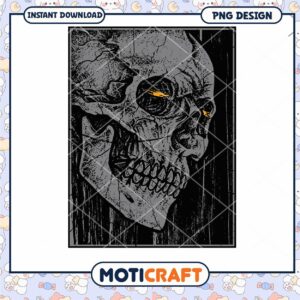Grungy Skull PNG Design Instant Download