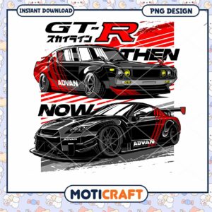 GT R Then Now PNG Design Download