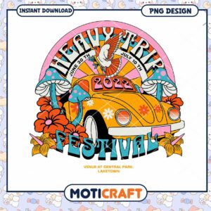 Groovy 70s Festival PNG Design
