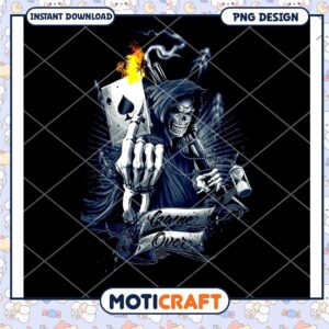Grim Reaper Game Over PNG Design