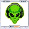 Green Alien DJ PNG Design