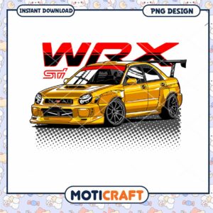 Gold WRX STI PNG Car Design