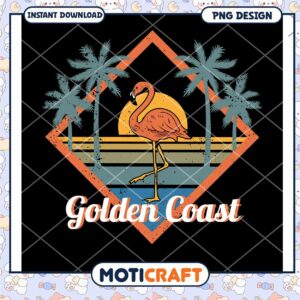 Golden Coast Flamingo PNG Design