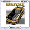 Gold Beast Supra PNG Design Instant Download