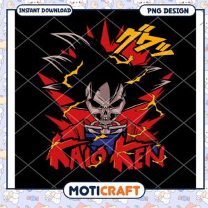 Goku Skull PNG Design Instant Download
