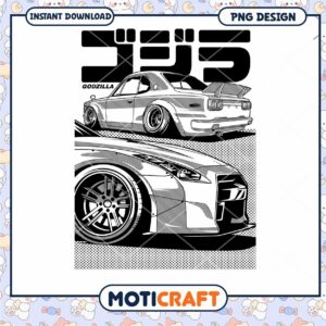 Godzilla Skyline R34 PNG Design