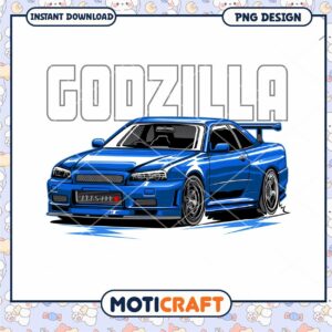 Godzilla R34 Skyline PNG Design