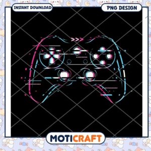 Glitch Game Controller PNG Design
