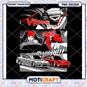 Girl Racer PNG Design Instant Download