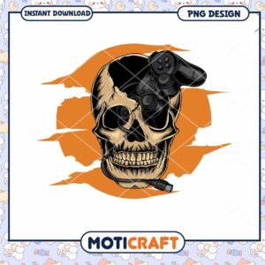 Gamer Skull PNG Design Instant Download