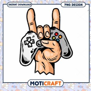Gamer Hand PNG Rock On Game Controller