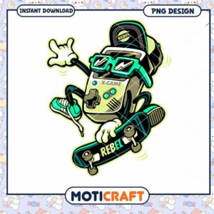 Gameboy Skateboard PNG Design