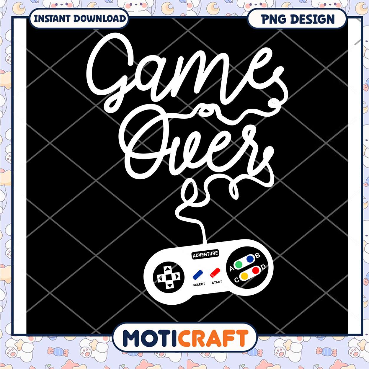 Game Over PNG Design Instant Download Game Over PNG Design Instant Download