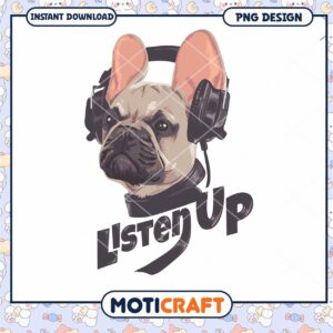 French Bulldog Listen Up PNG